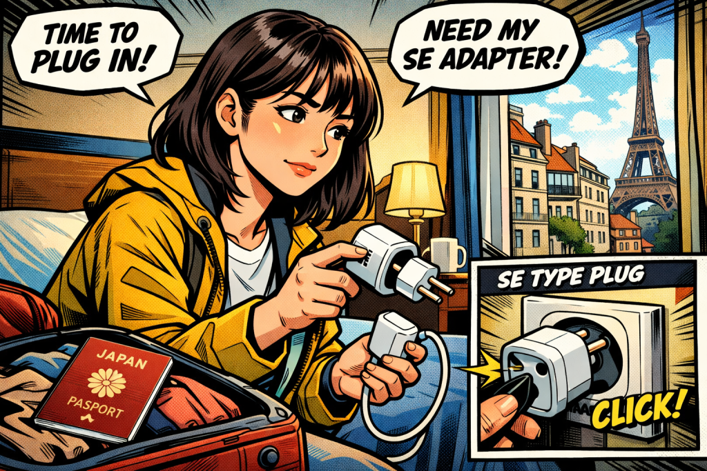 コンセントプラグを使う女性