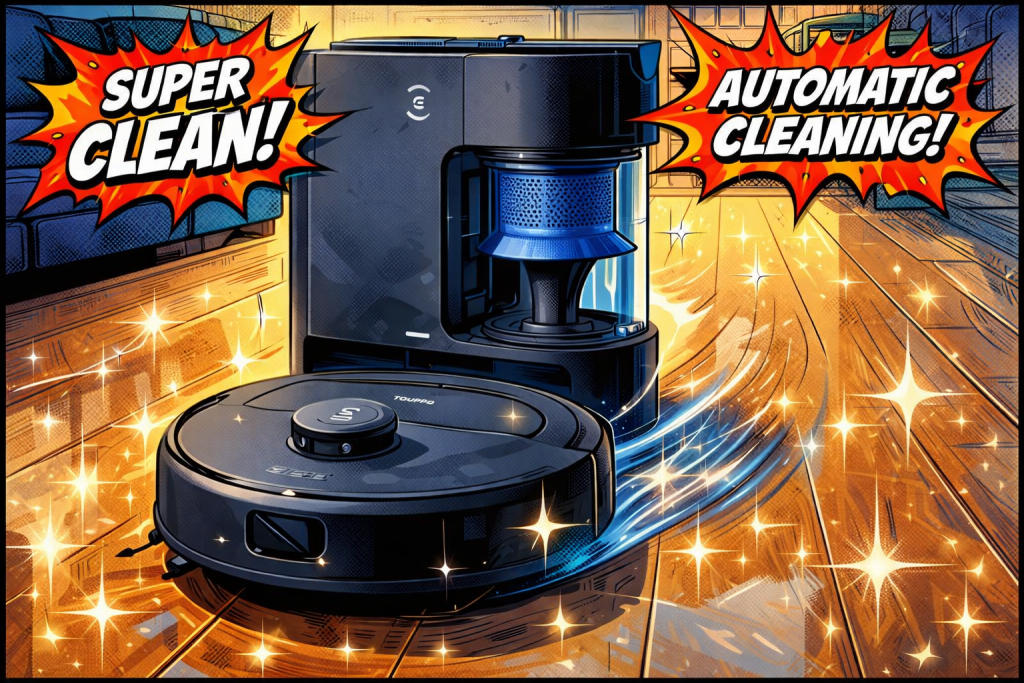 ECOVACSのロボット掃除機で床をピカピカに清掃