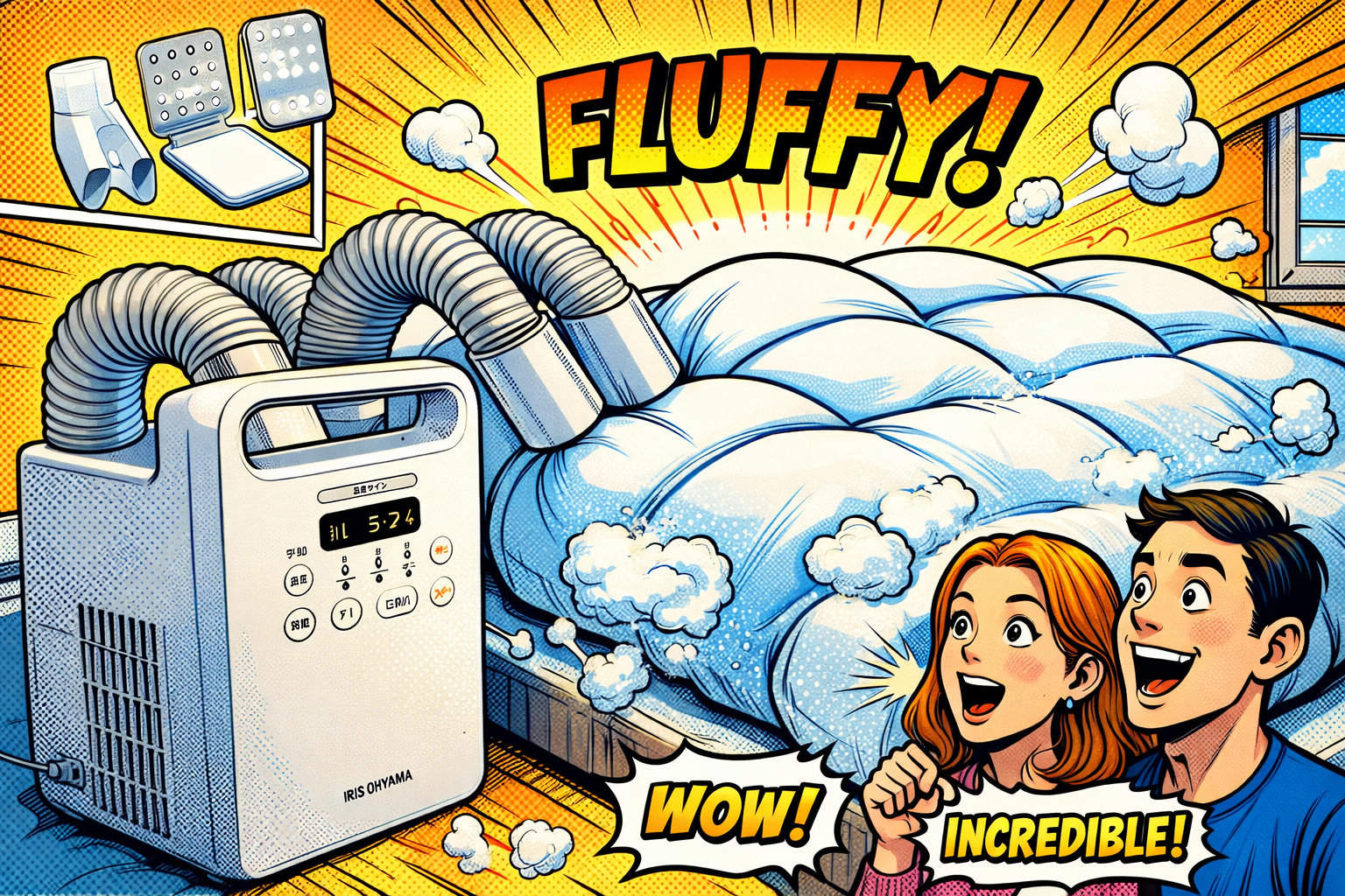 アイリスオーヤマの布団乾燥機で布団がふかふか