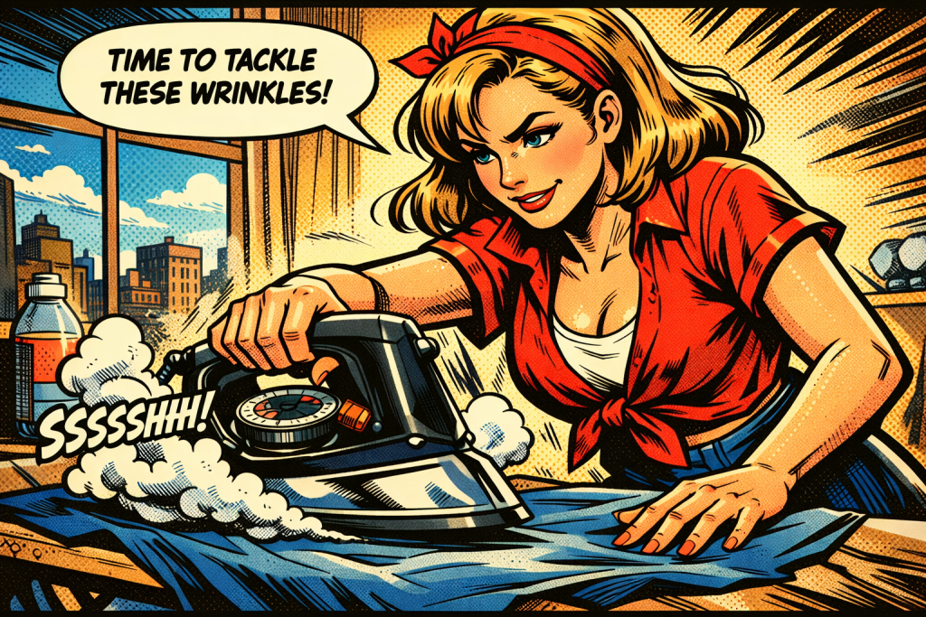 パナソニックNI-A66-Kアイロンを使う女性