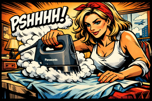 パナソニックのスチームアイロンをかける