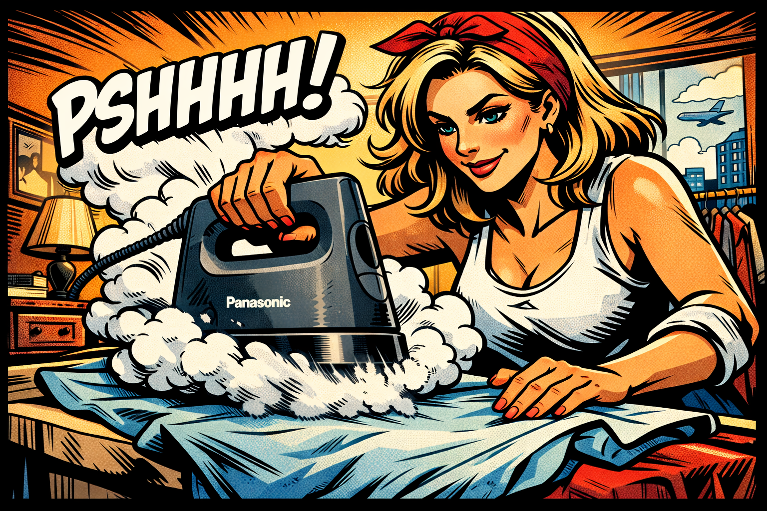 パナソニックのスチームアイロンをかける