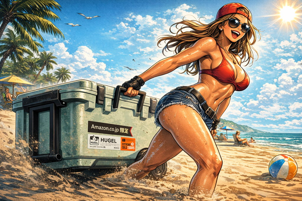 アイリスオーヤマのクーラーボックスを運ぶ女性