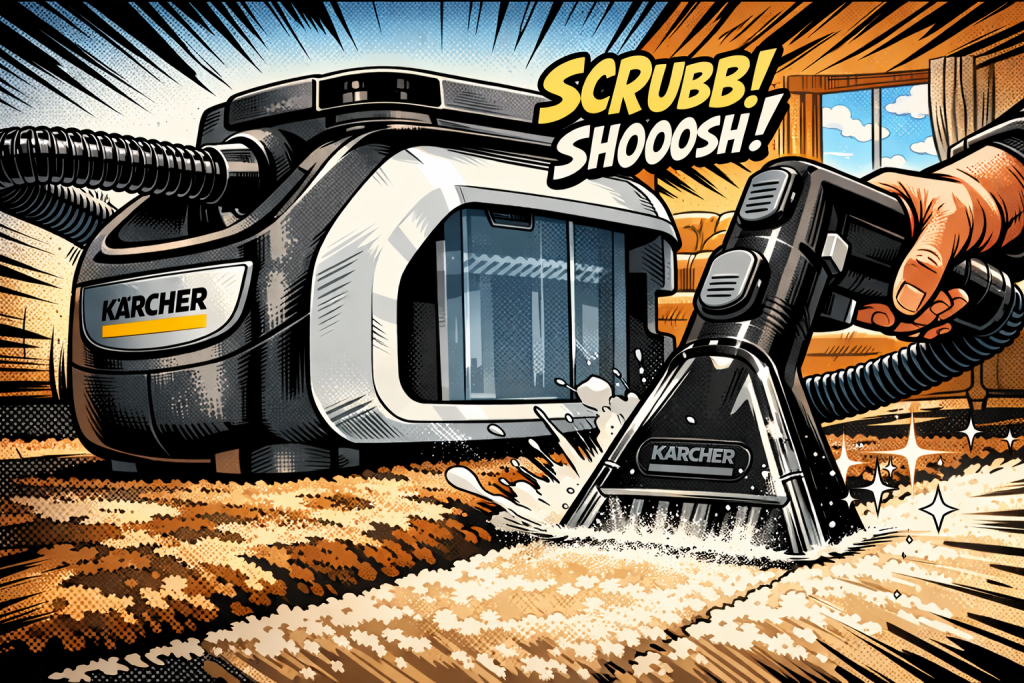 ケルヒャーカーペットクリーナーSE3で掃除