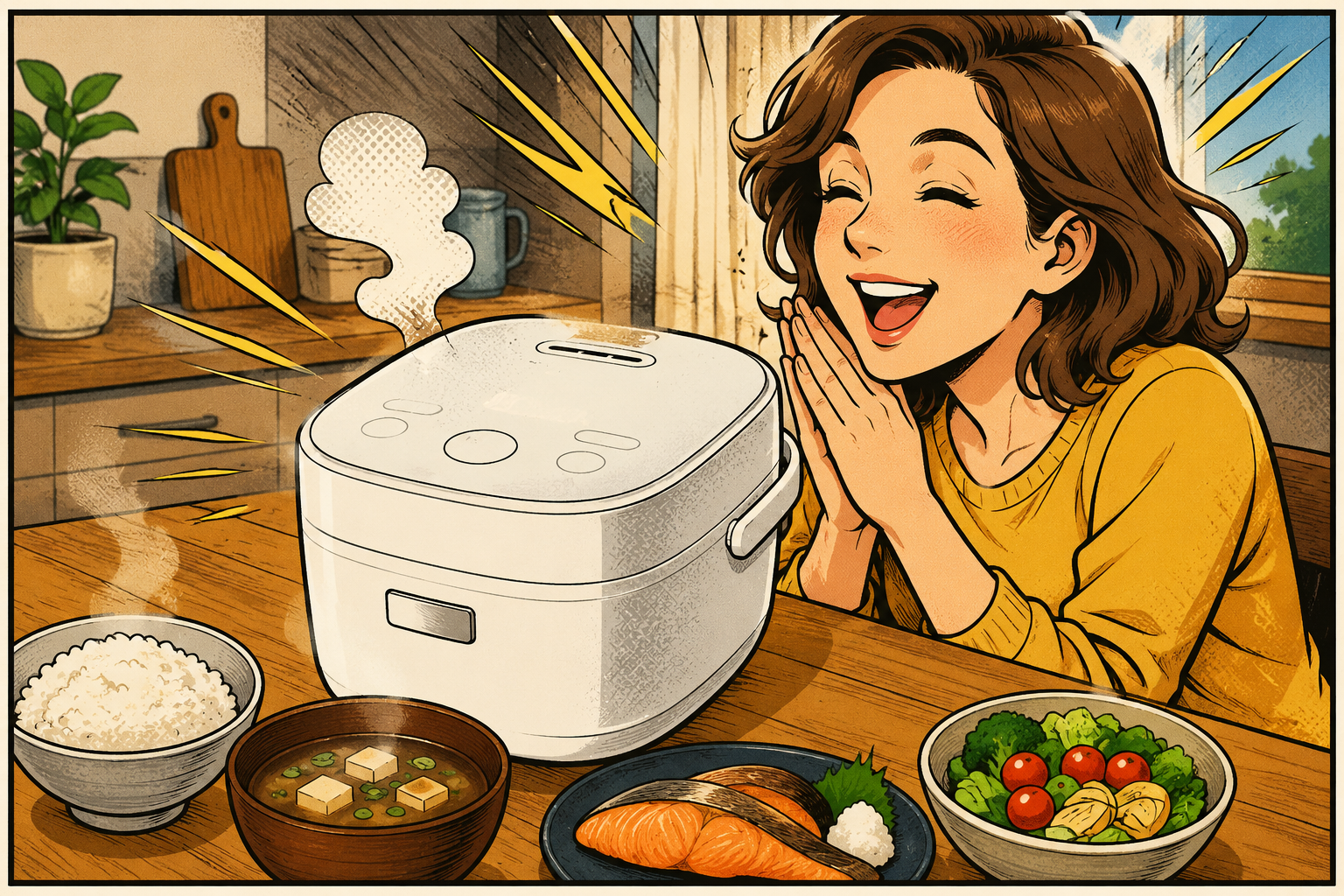 炊飯器を使ってご飯を炊く